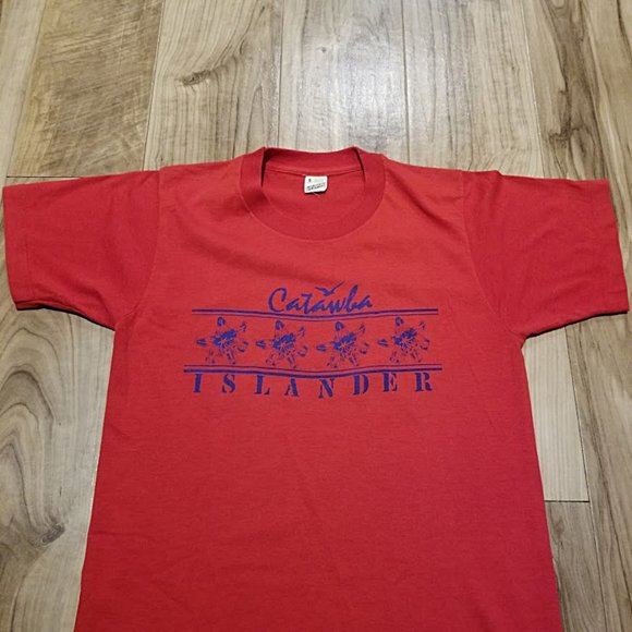 Nos Vintage Catawba Islander T Shirt S 80s Single Stitch Ohio Beach Surf Tee - Picture 2 of 6